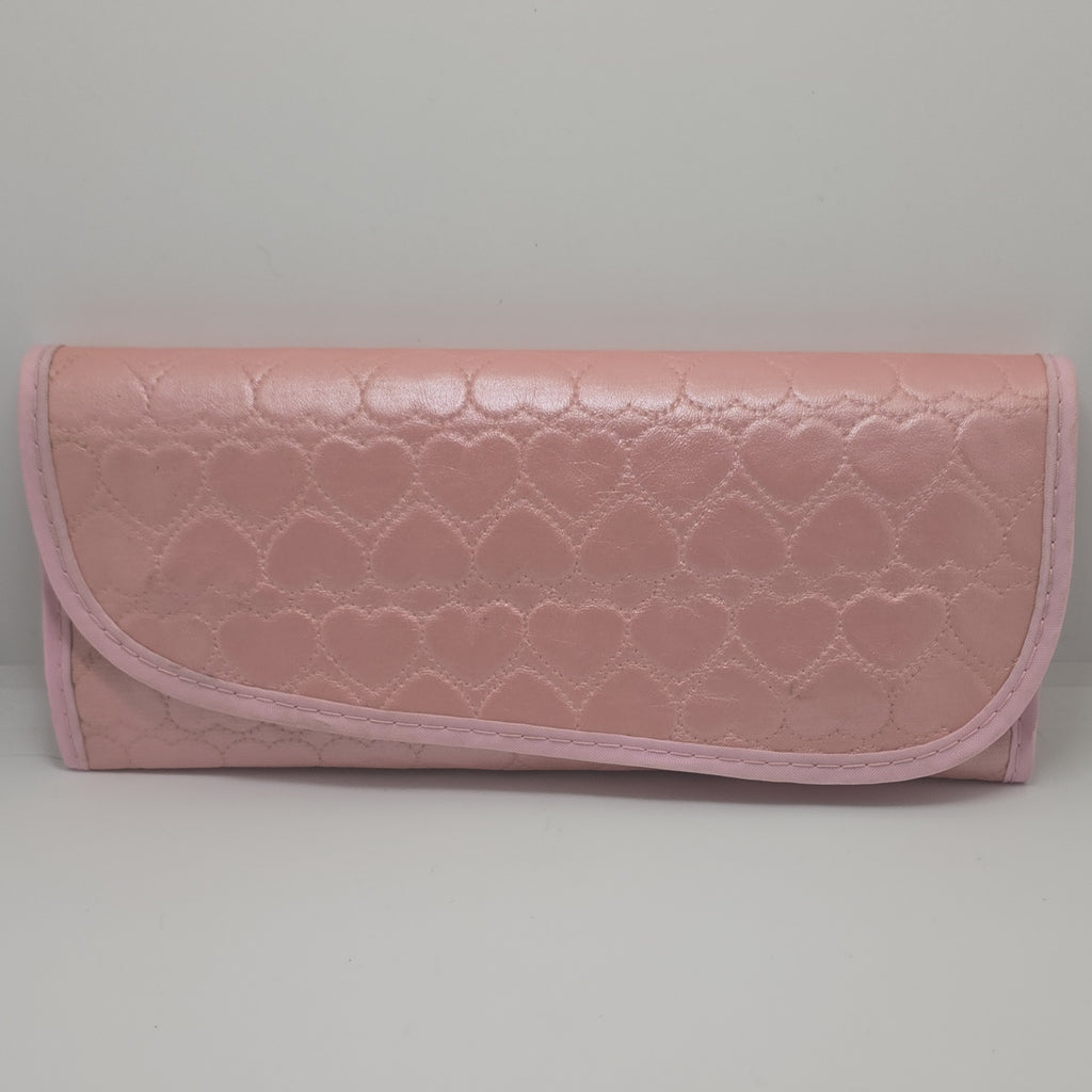 Pink Heart Pattern Makeup Brush Set with Case & Brushes